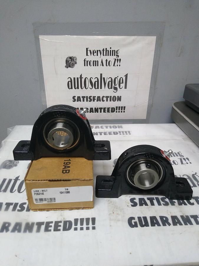 REXNORD LINK-BELT,P3S214E,PILLOW BLOCK BEARING 1-1/8 IN BORE LOT OF 2 NOS