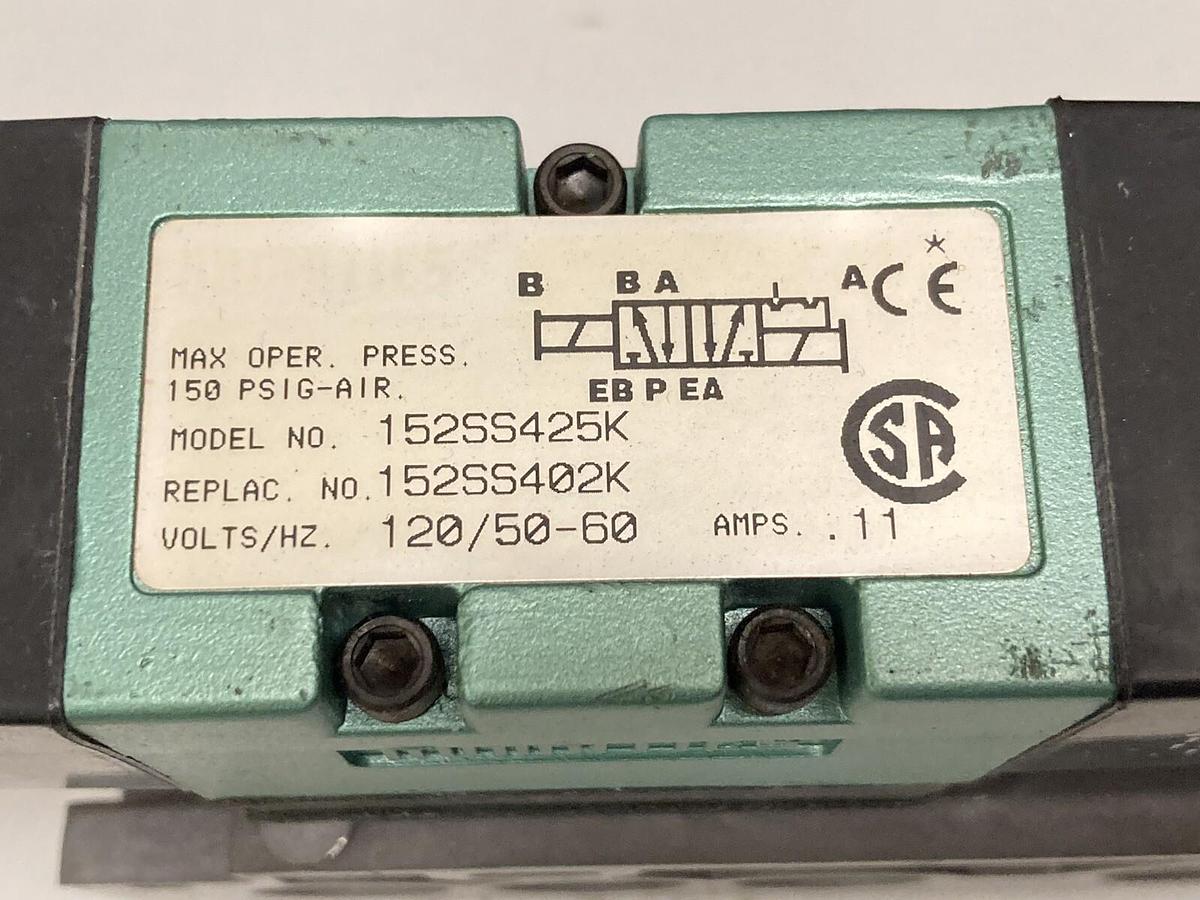 Used Numatics,152SS425K,Solenoid Valve 150 PSIG-Air 11 Amps