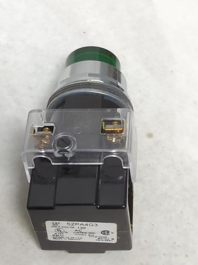 SIEMENS,52PA4G3,PILOT LIGHT 120 VOLT AC GREEN NEMA 4/12 NOS