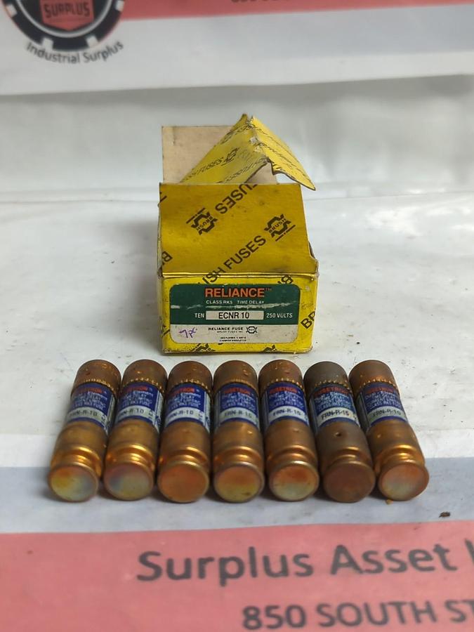 RELIANCE,ECNR 10,TIME-DELAY 10 AMP FUSES BOX OF 7 NOS
