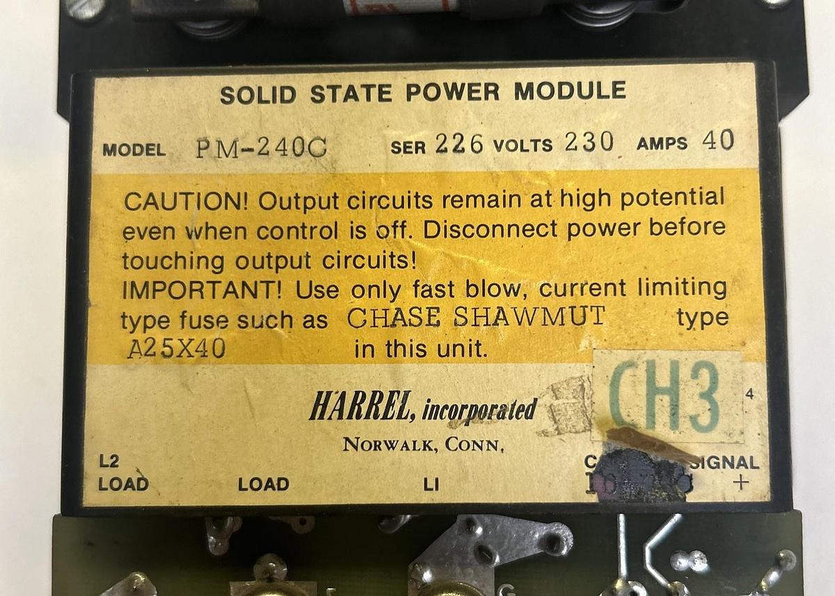 Used HARREL,PM-240C,SOLID STATE POWER MODULE