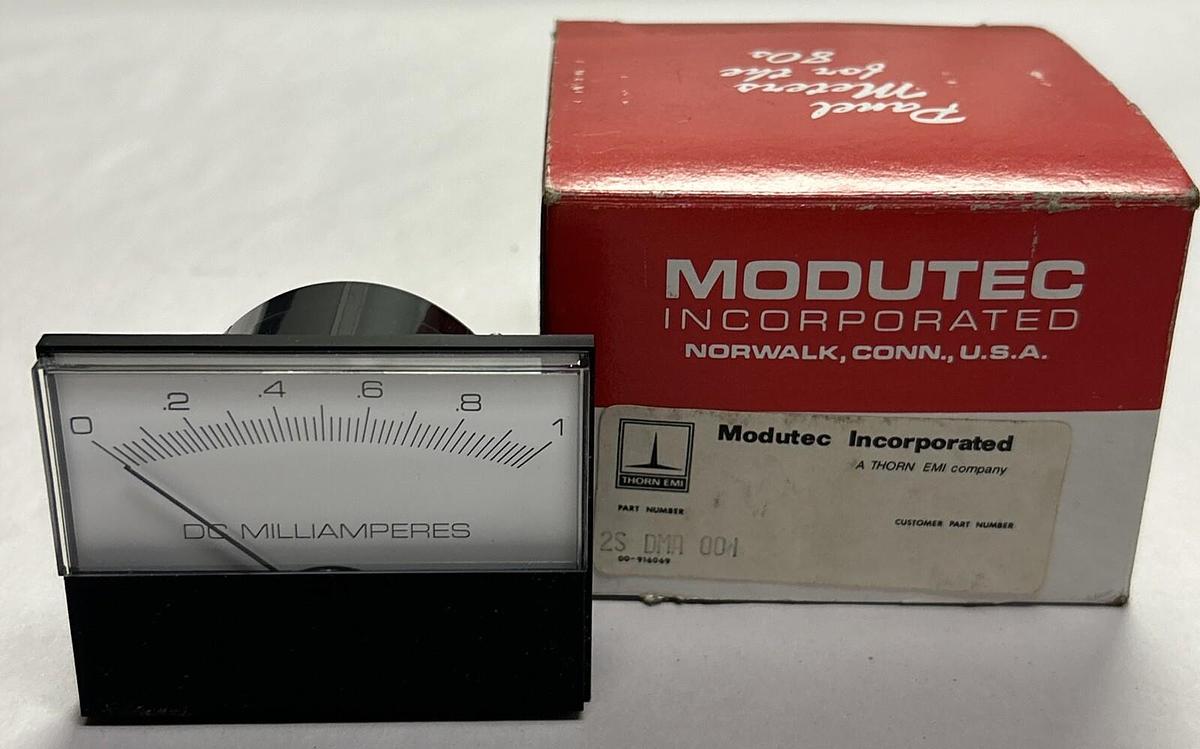 Used MODUTEC,2SDMA001,PANEL METER 0-1 DC MILLIAMPERES NEW