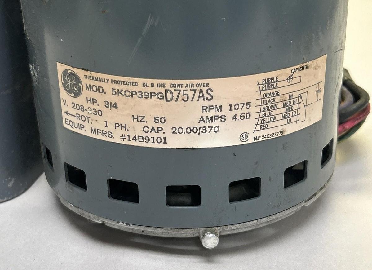 Used GE,5KCP39PGD757AS,BLOWER MOTOR 3/4HP 1075PRM 208-230V