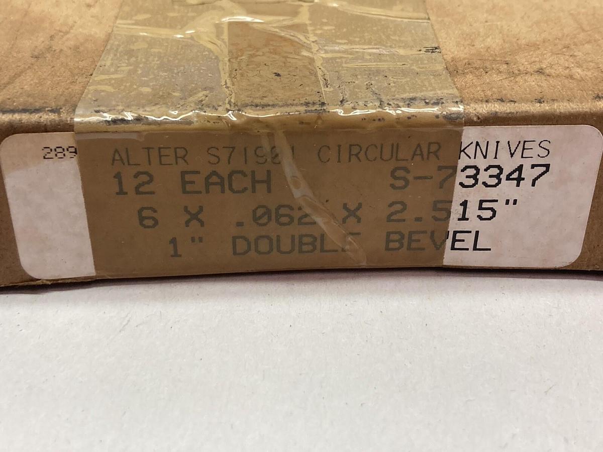 Used Alter,S-73347,Circular Knives 1 Inch Double Bevel