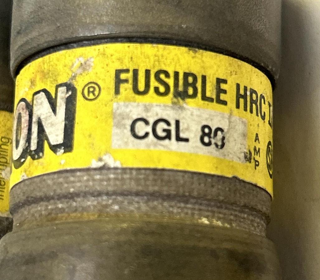 Used BUSSMANN,CGL80,TRON FUSE 80A 600V LOT OF 3