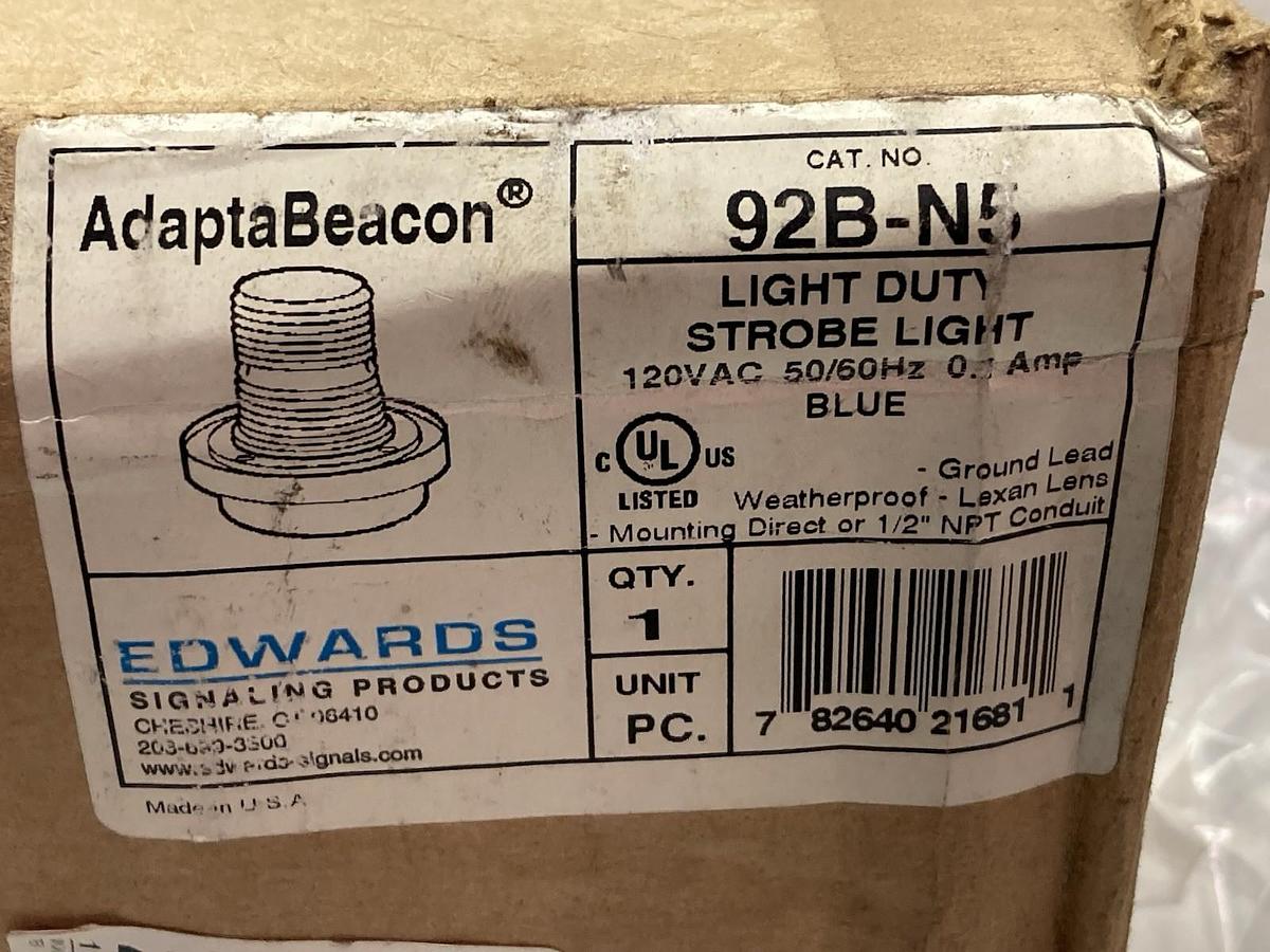 Edwards Signaling,92B-N5,AdaptaBeacon Light Duty Strobe Light 120Vac 50/60Hz