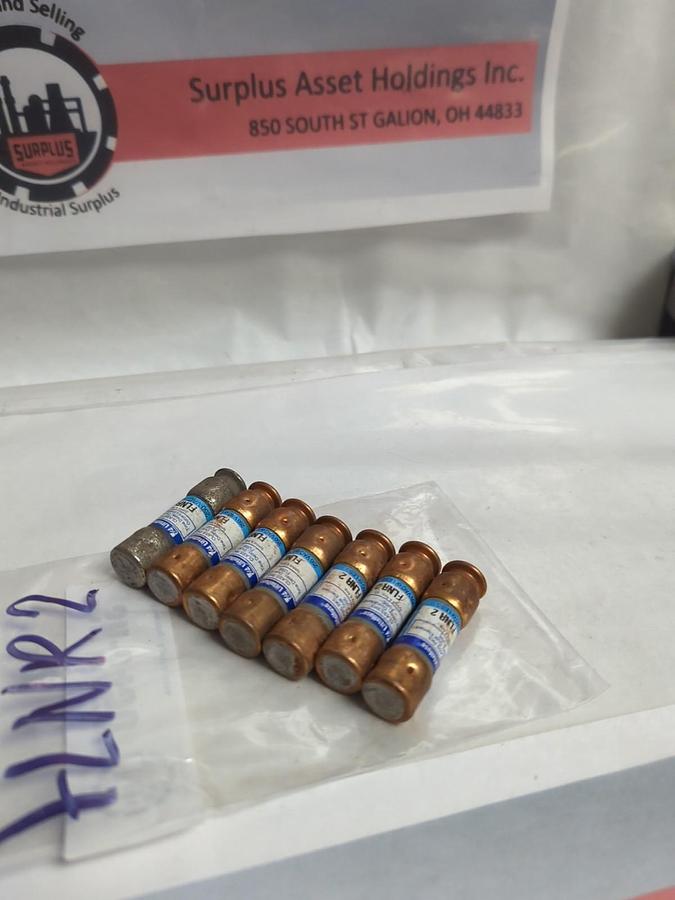 Used LITTELFUSE,FLNR2,TIME-DELAY 2 AMP FUSE LOT OF 7 PRE-OWNED