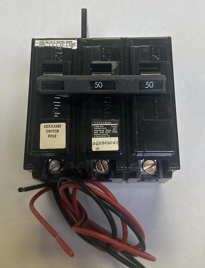 Used ITE,BQ2B050,CIRCUIT BREAKER 50A 120/240V 2P