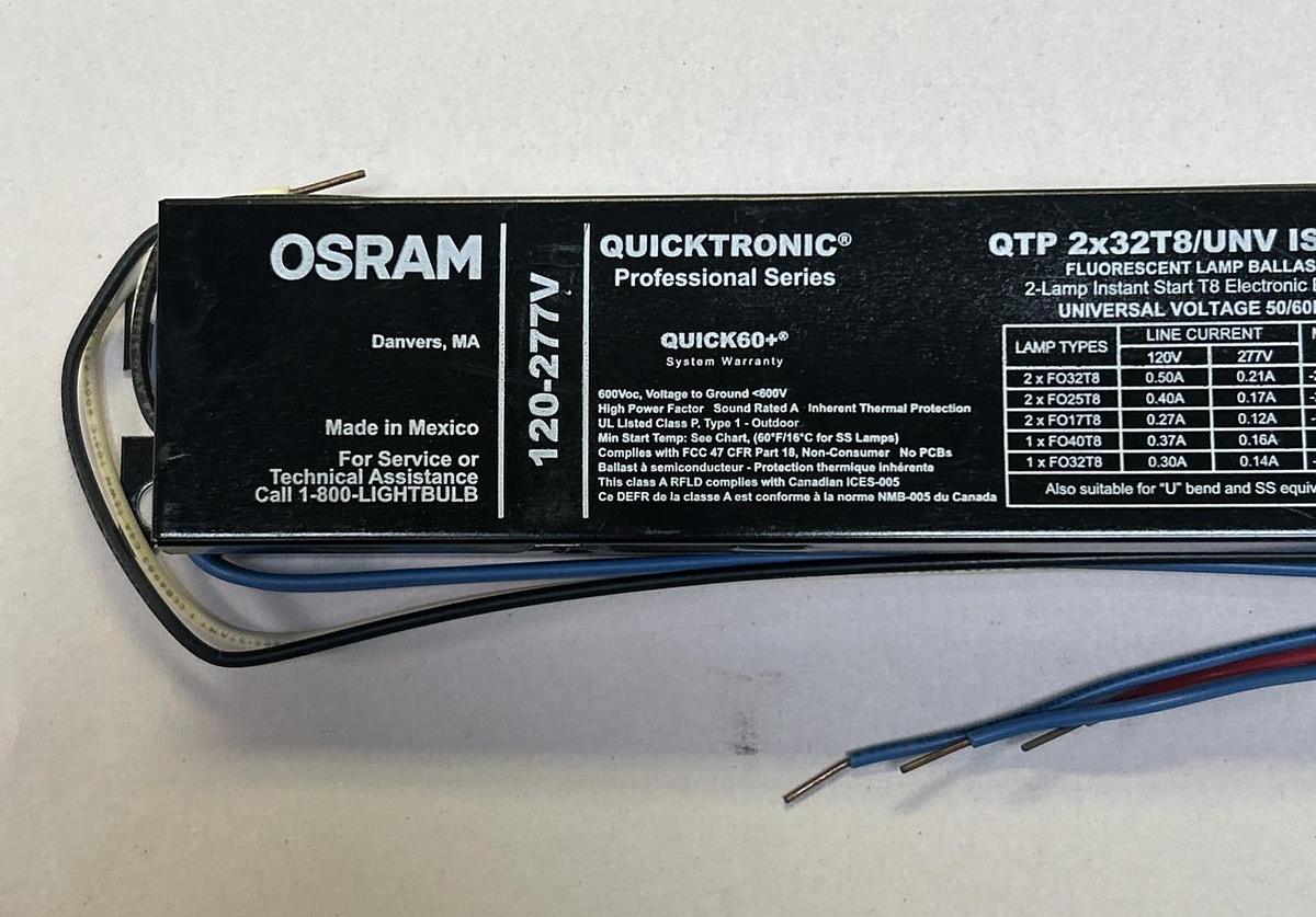 OSRAM,QTP2X32T8/UNV ISN-SC,FLUORESCENT LAMP BALLAST NOS