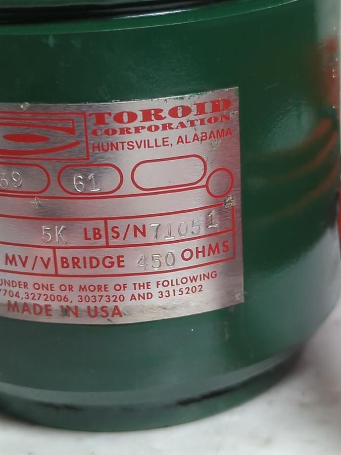 Used TOROID,39 61,LOAD CELL 5K LBS OUTPUT 1 mV/V BRIDGE 450 OHMS PRE-OWNED