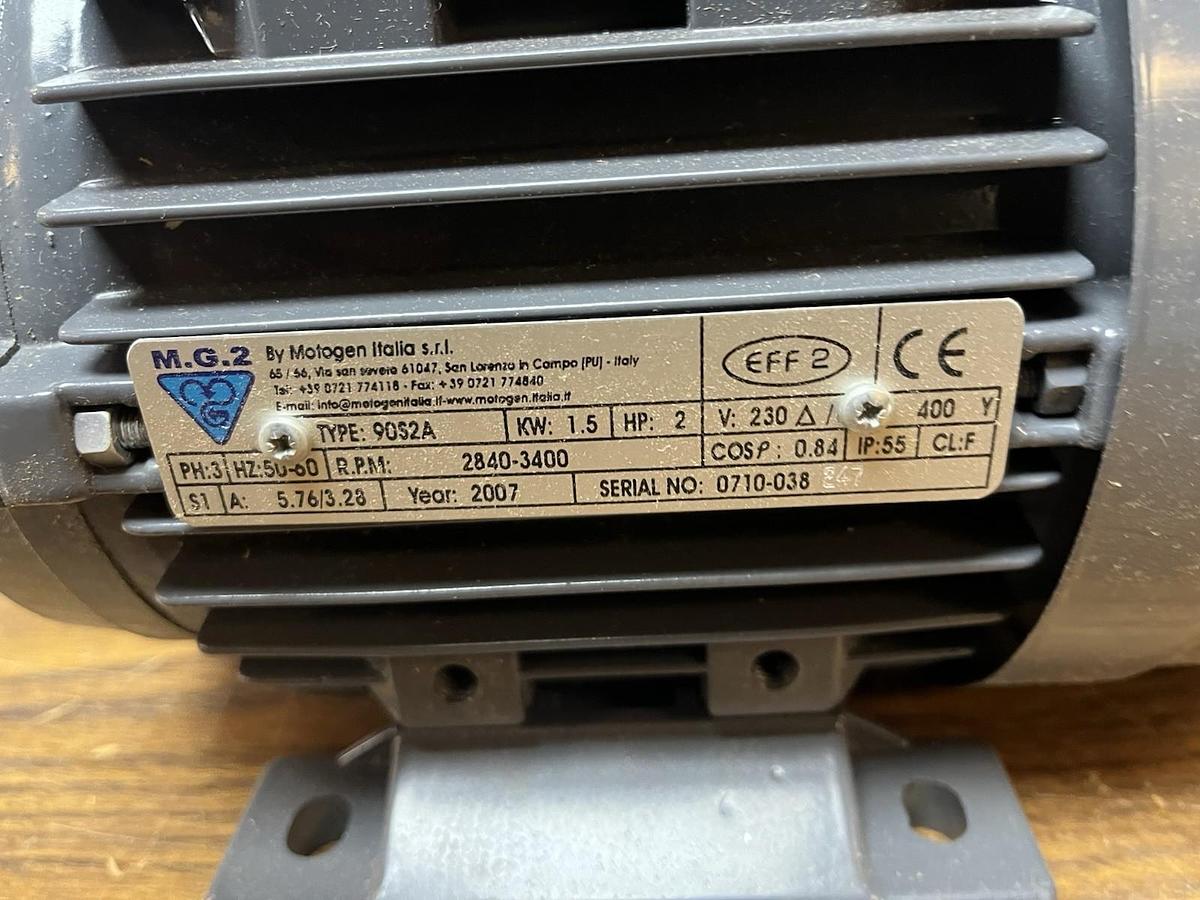 MG2 MOTOGEN,90S2A,MOTOR 2HP 230/400V 2840-3400RPM 3PH
