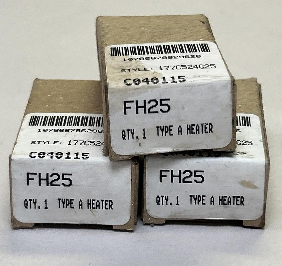 CUTLER-HAMMER,FH25,THERMAL OVERLOAD HEATER ELEMENT LOT OF 3 NEW