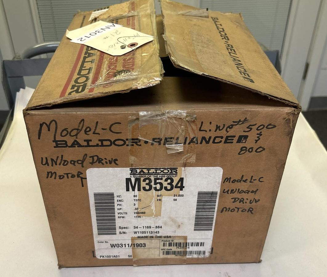 BALDOR,M3534,MOTOR 1/3HP 230/460V 1725RPM 3PH 56 FRAME