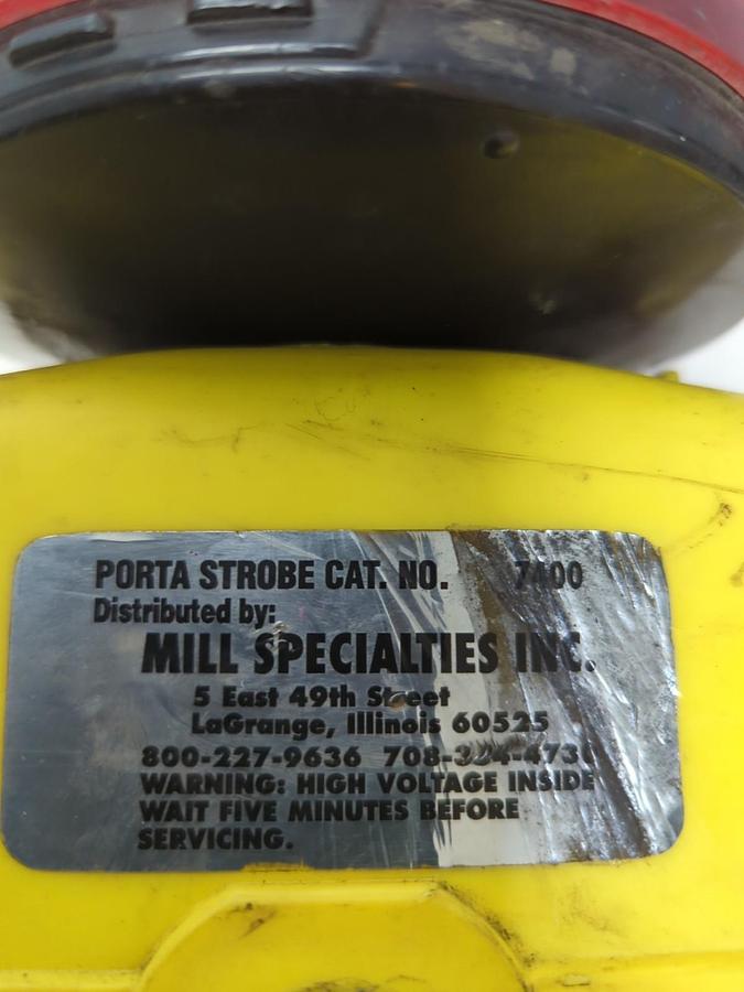 Used MILL SPECIALTIES,7400,PORTA STROBE MAGNETIC RED SAFETY LIGHT PRE-OWNED