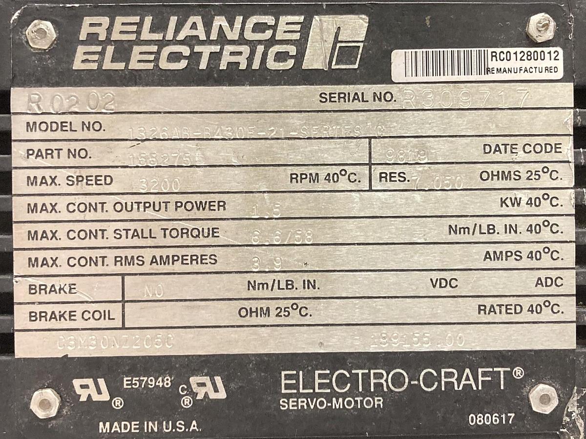 Used Allen Bradley,1326AB-B430E-21,Series C Servo Motor