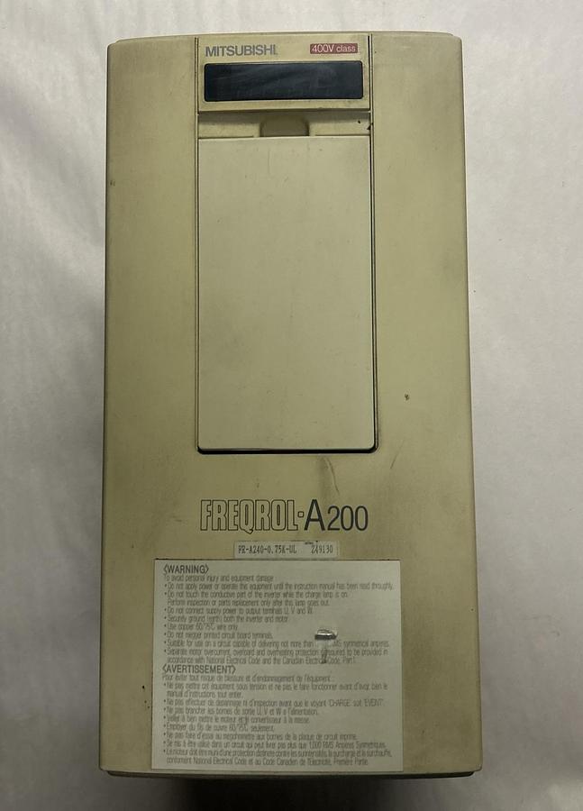 Used MITSUBISHI,FR-A240-0.75K-UL,AC DRIVE 380-460VAC 1HP