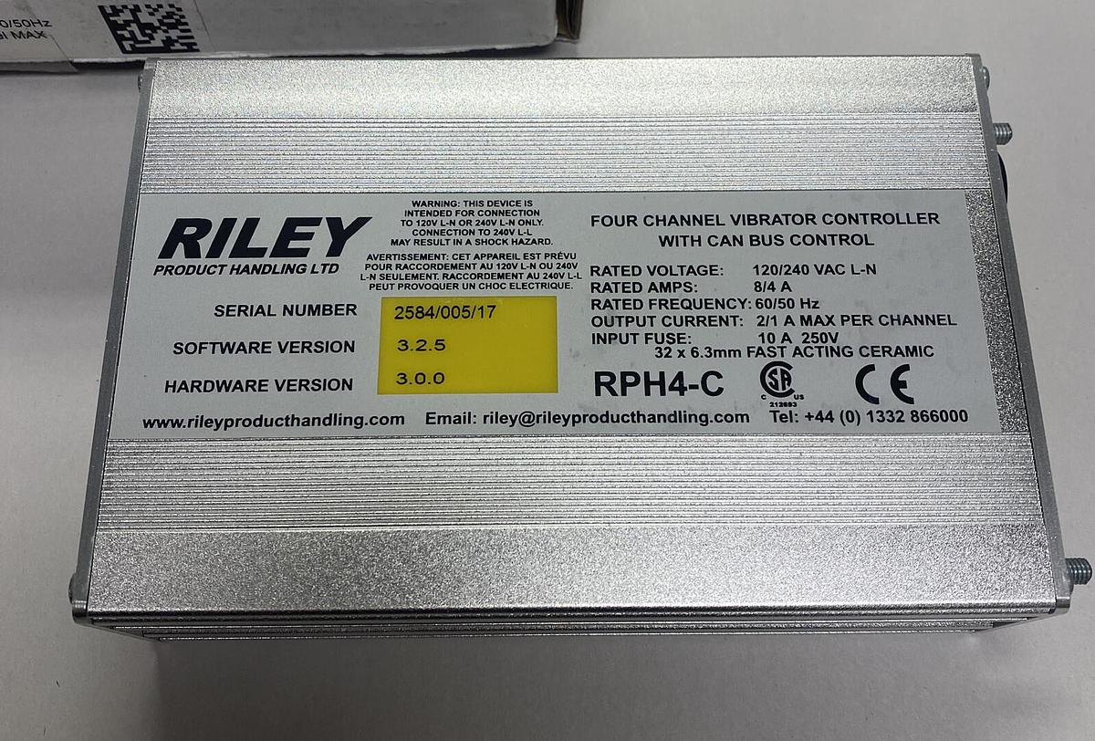 RILEY PRODUCTS,RPH4-C,FOUR CHANNEL VIBRATOR CONTROLLER W/ CAN BUS CONTROL NOS