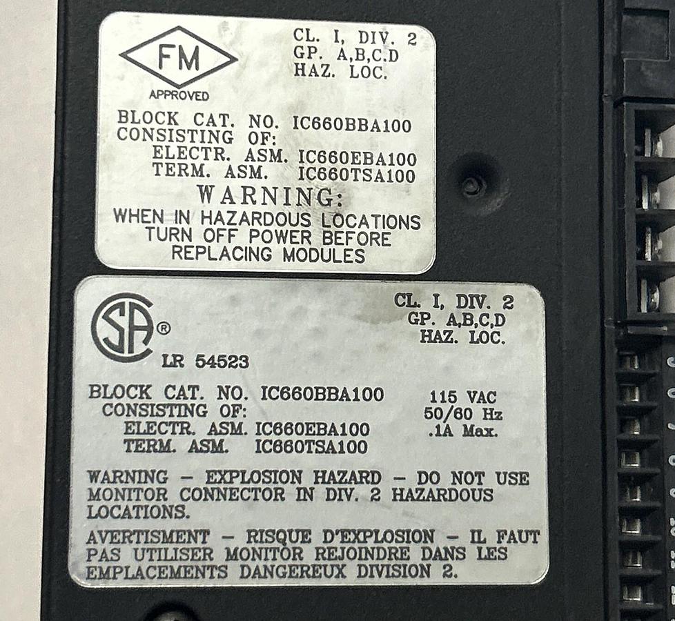 Used GE FANUC,IC660TSA100C,GENIUS BLOCK TERMINAL