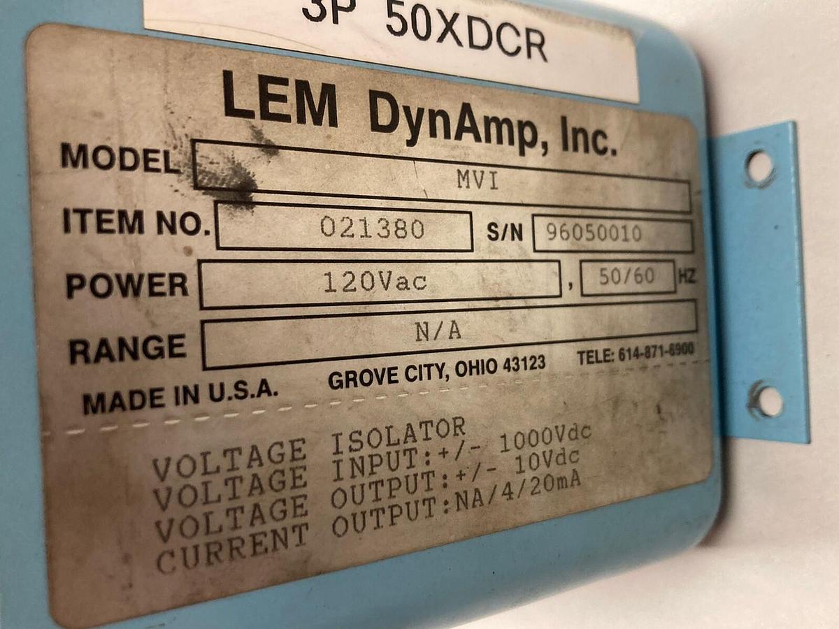 Used Lem Dynamp,MVI,Voltage Isolator 120Vac 50/60HZ