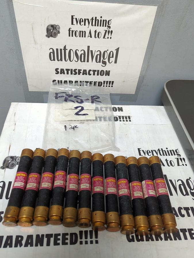 COOPER BUSSMANN,FRS-R2,FUSETRON 2 AMP FUSES LOT OF 12 NOS