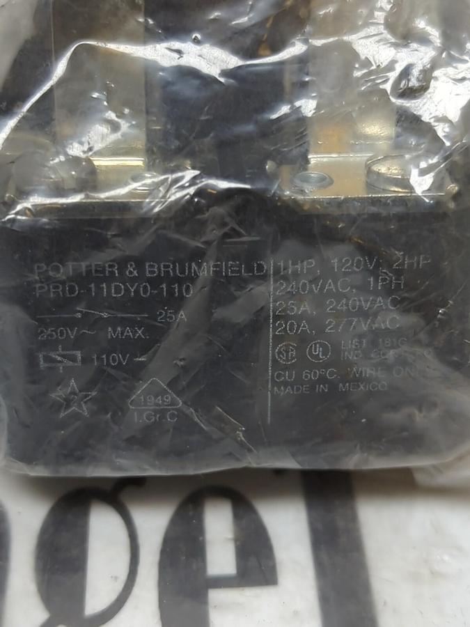 POTTER & BRUMFIELD,PRD-11DY0-110,RELAY 25A 110V NEW NO BOX
