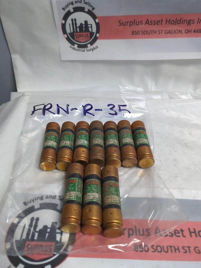Used COOPER BUSSMANN,FRN-R-35,FUSETRON 35 AMP FUSE LOT OF 10 PRE-OWNED