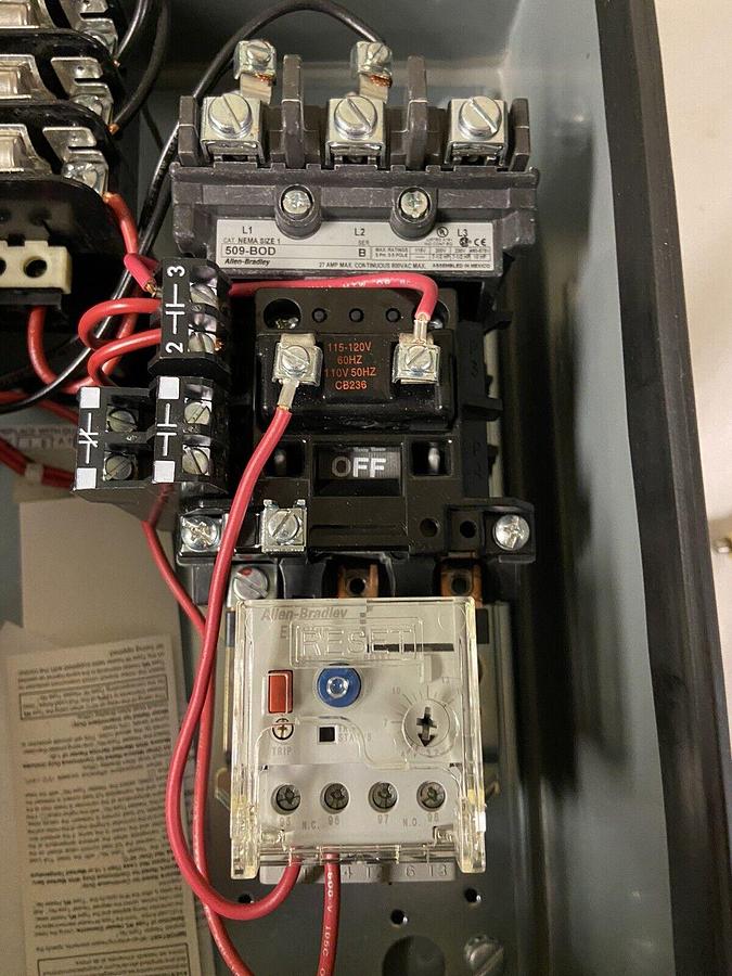 Allen Bradley,509-BJB-6P,Magnetic Motor Controller Starter Size 1 509-BOD