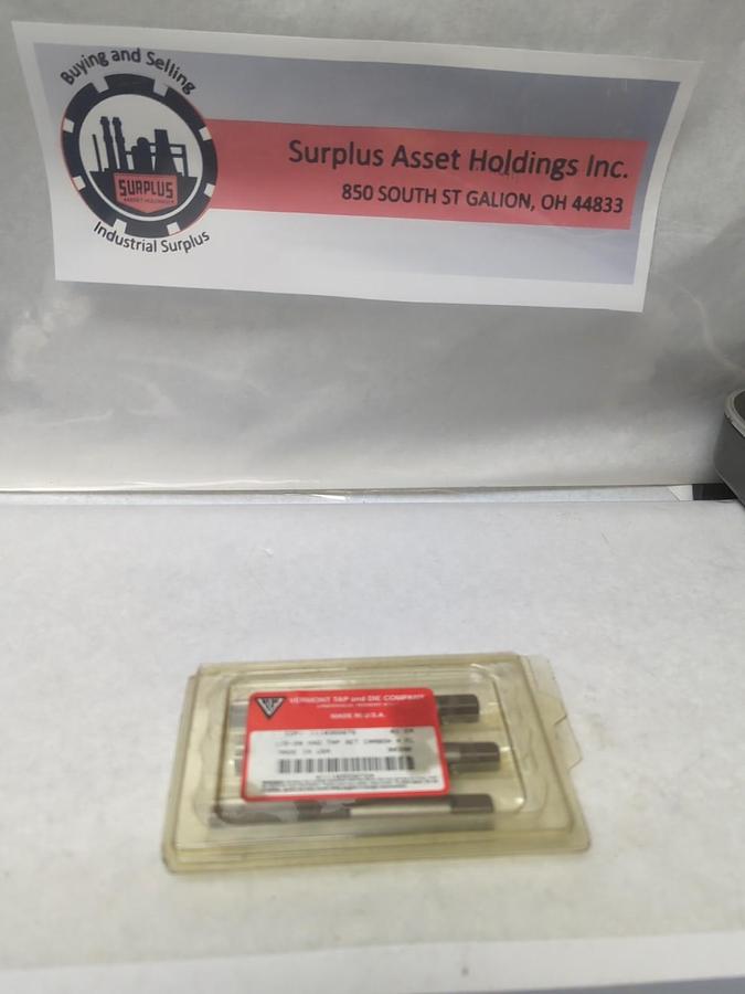 VERMONT TAP AND DIE,1/2-20,HND TAP SET CARBON 4 FL 3-PC SET NOS