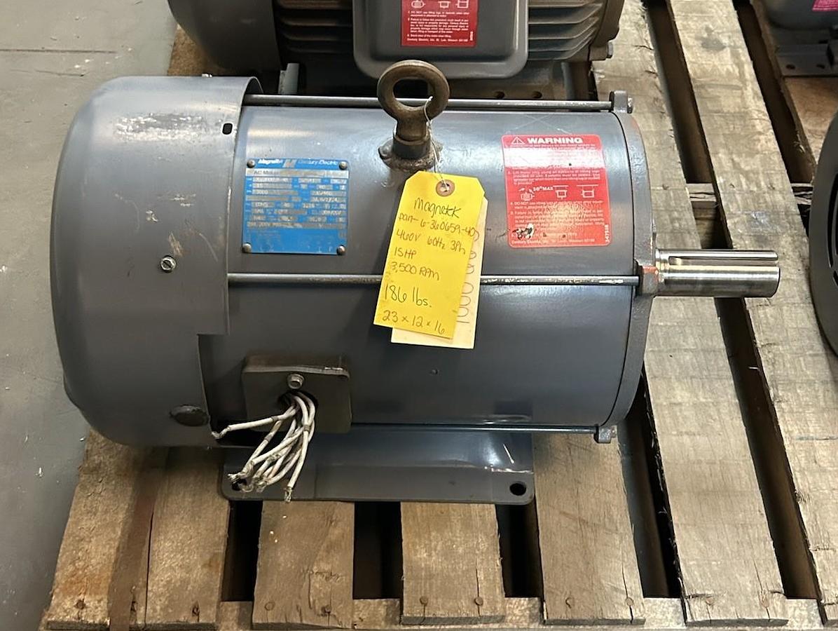 Used MAGNETEK,6-360659-40,AC MOTOR 15HP 230/460V 3500RPM 3PH S254T FRAME