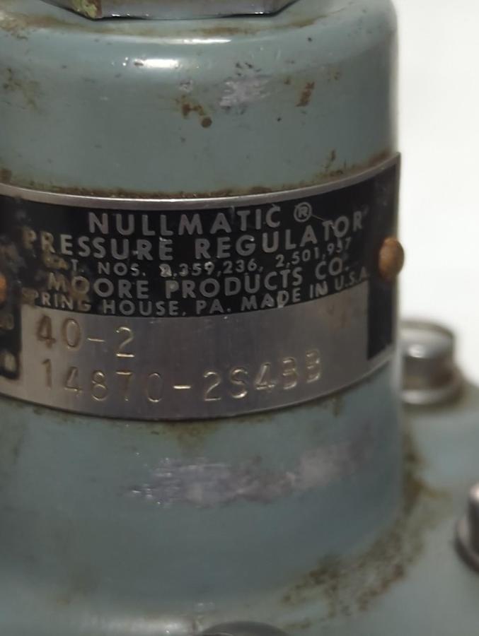 Used NULLMATIC,40-2,PRESSURE REGULATOR 14870-254BB PRE-OWNED
