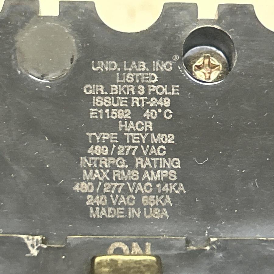 Used GENERAL ELECTRIC,TEYM023100,CIRCUIT BREAKER 100A 480Y/277V 3P