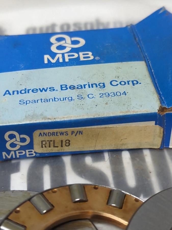 ANDREWS,RTL18,THRUST ROLLER BEARING NOS