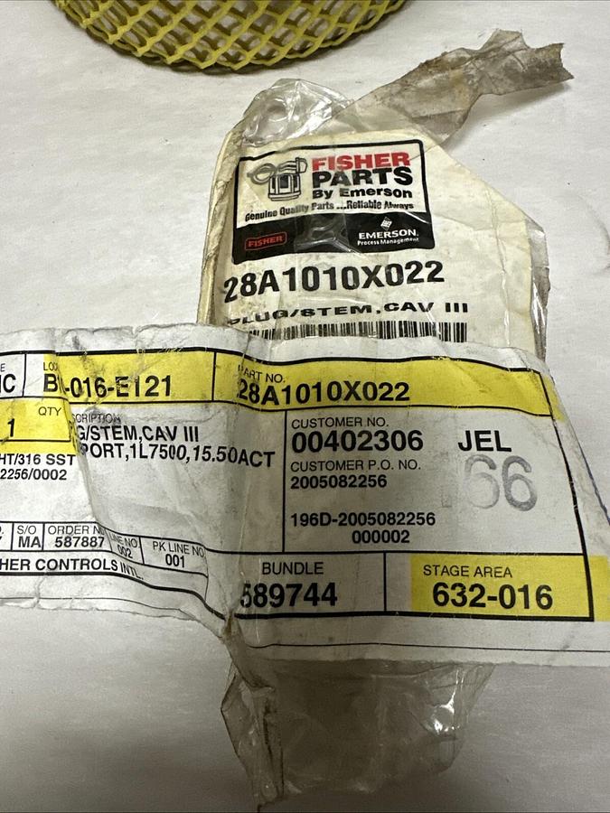 Used Fisher,28A1010X022,Plug Stem Assembly