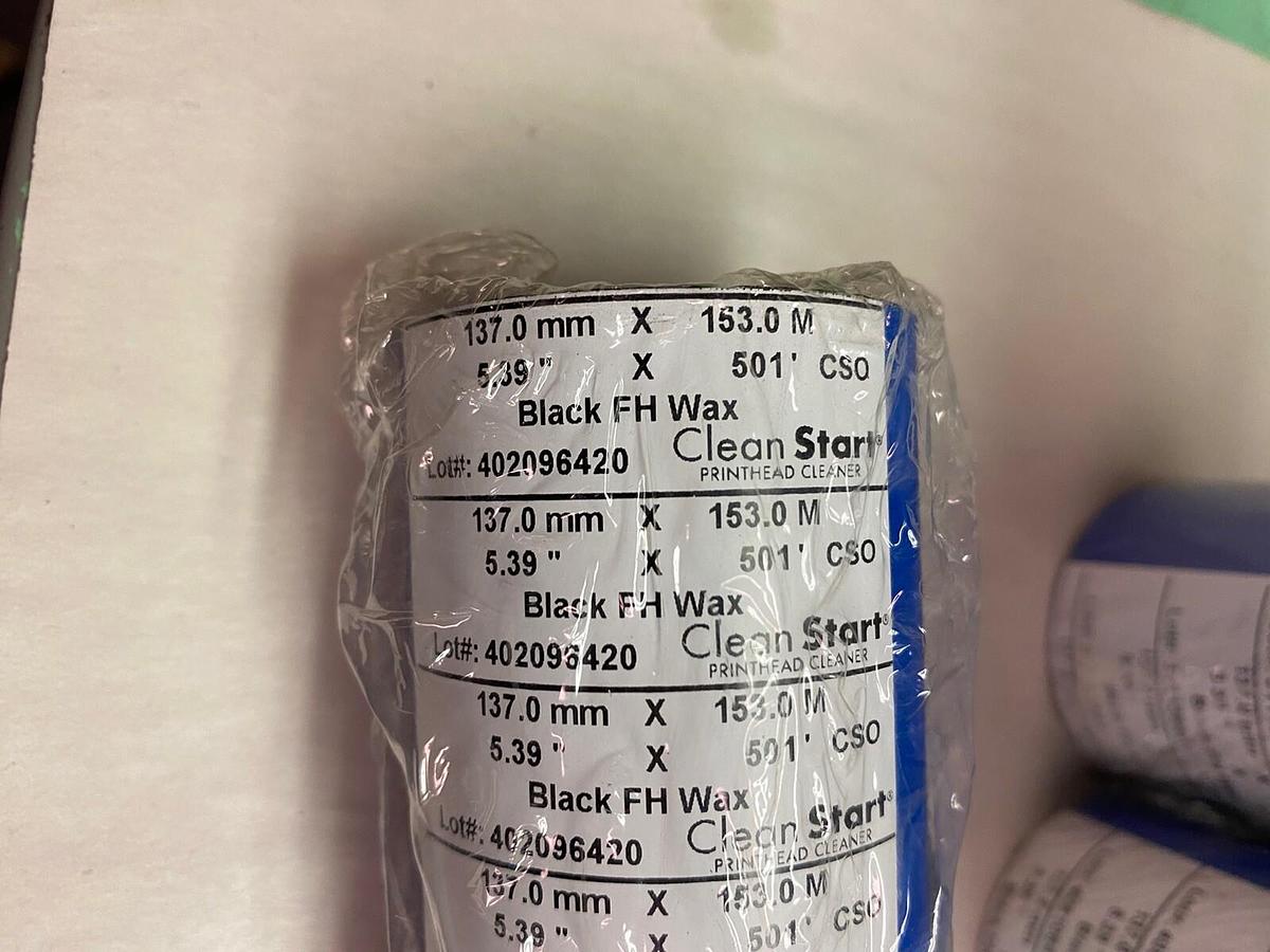 Prograde,FID13701,Thermal Transfer Ribbon 5.39" x 502' Black Wax Ribbon Lot of 5