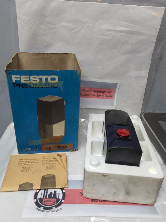 FESTO PNEUMATIC,MMPE-3-1/2 33365,PROPORTIONAL PRESSURE REGULATOR VALVE NOS