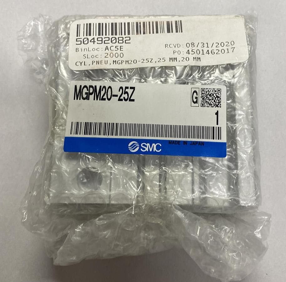 Used SMC,MGPM20-25Z,COMPACT GUIDED CYLINDER NEW