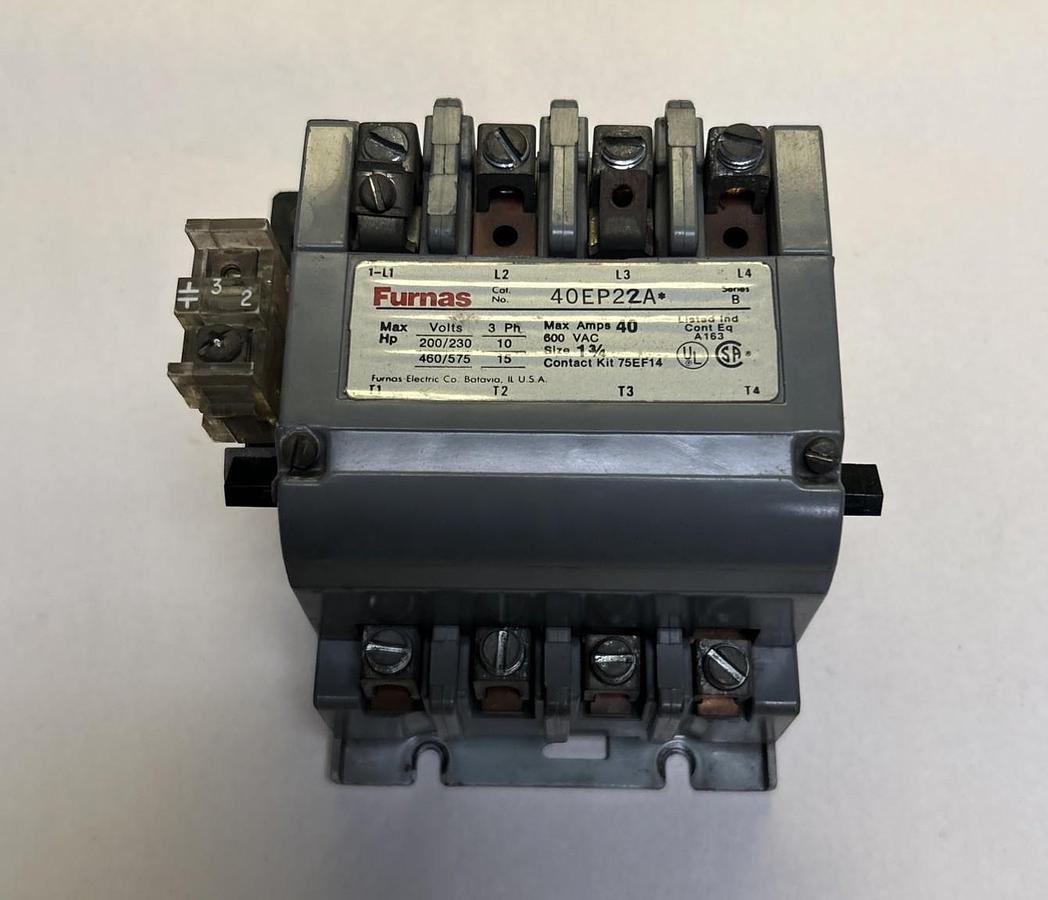 Used FURNAS,40EP22AA,CONTACTOR SIZE 1-3/4 600V