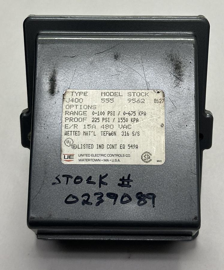UNITED ELECTRIC,J400-555-9562,PRESSURE SWITCH NOS