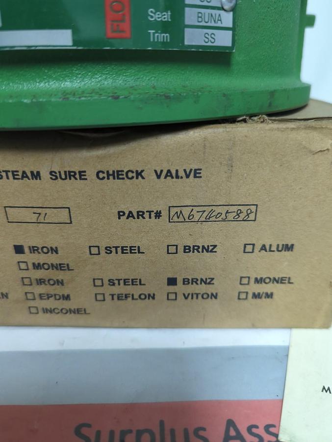 MUELLER,M6740588,STEAM SURE CHECK VALVE 6 INCH IRON BODY S/S SHAFT&GUIDES NOS