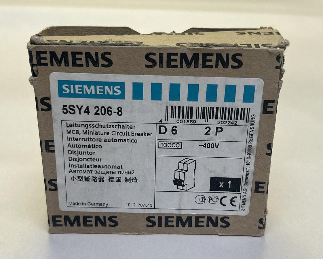 SIEMENS,5SY4206-8,CIRCUIT BREAKER 6A 400V 2P NOS