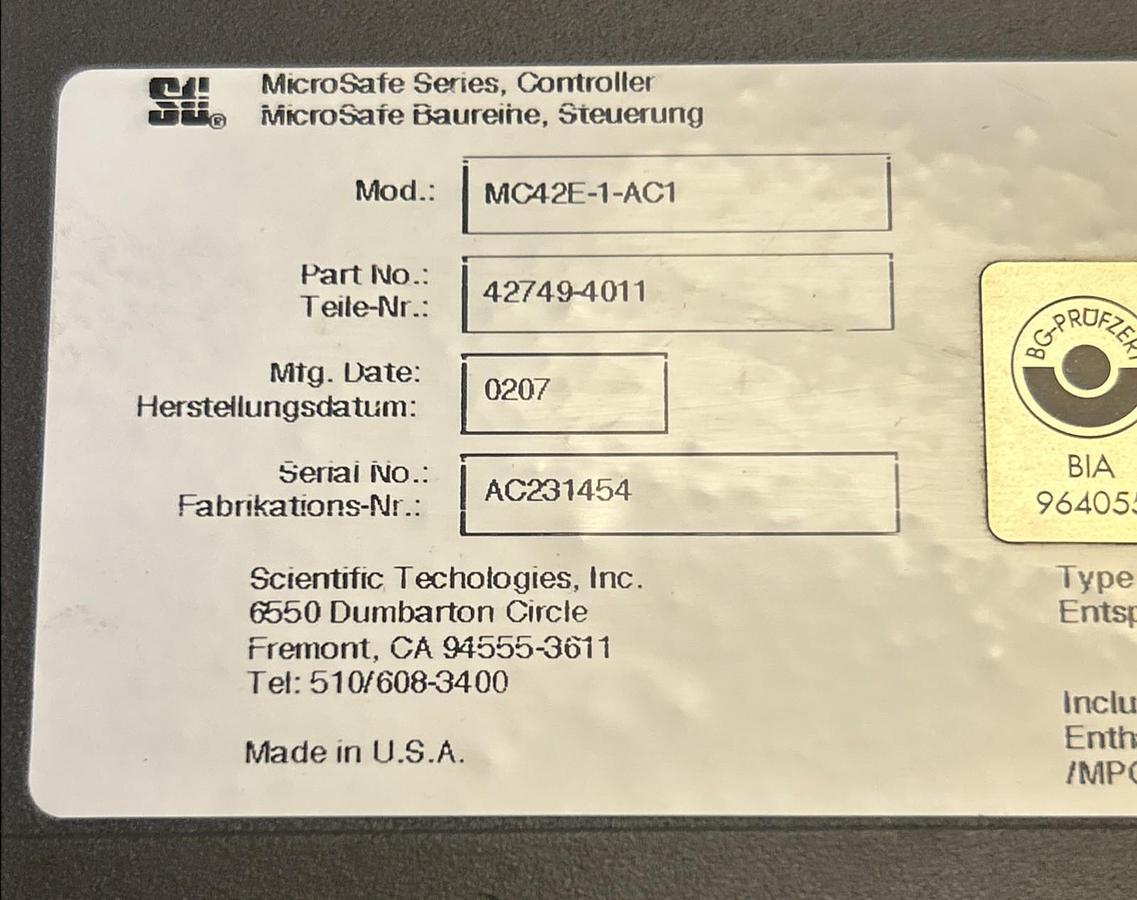 Used STI,MC42E-1-AC1,LIGHT CURTAIN CONTROLLER