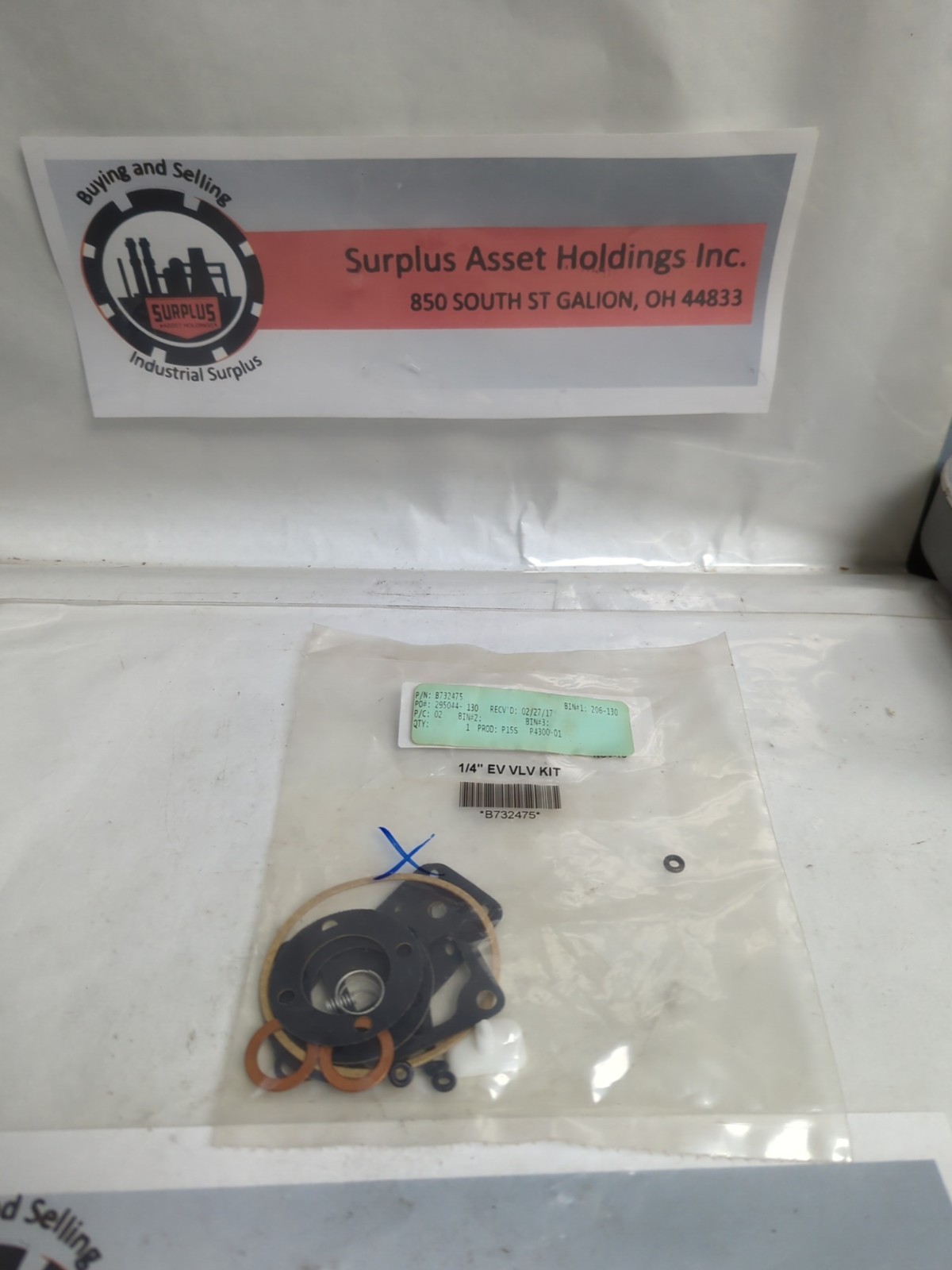 PARKER BELLOWS,B732475,1/4 INCH EV VALVE REPAIR KIT NOS