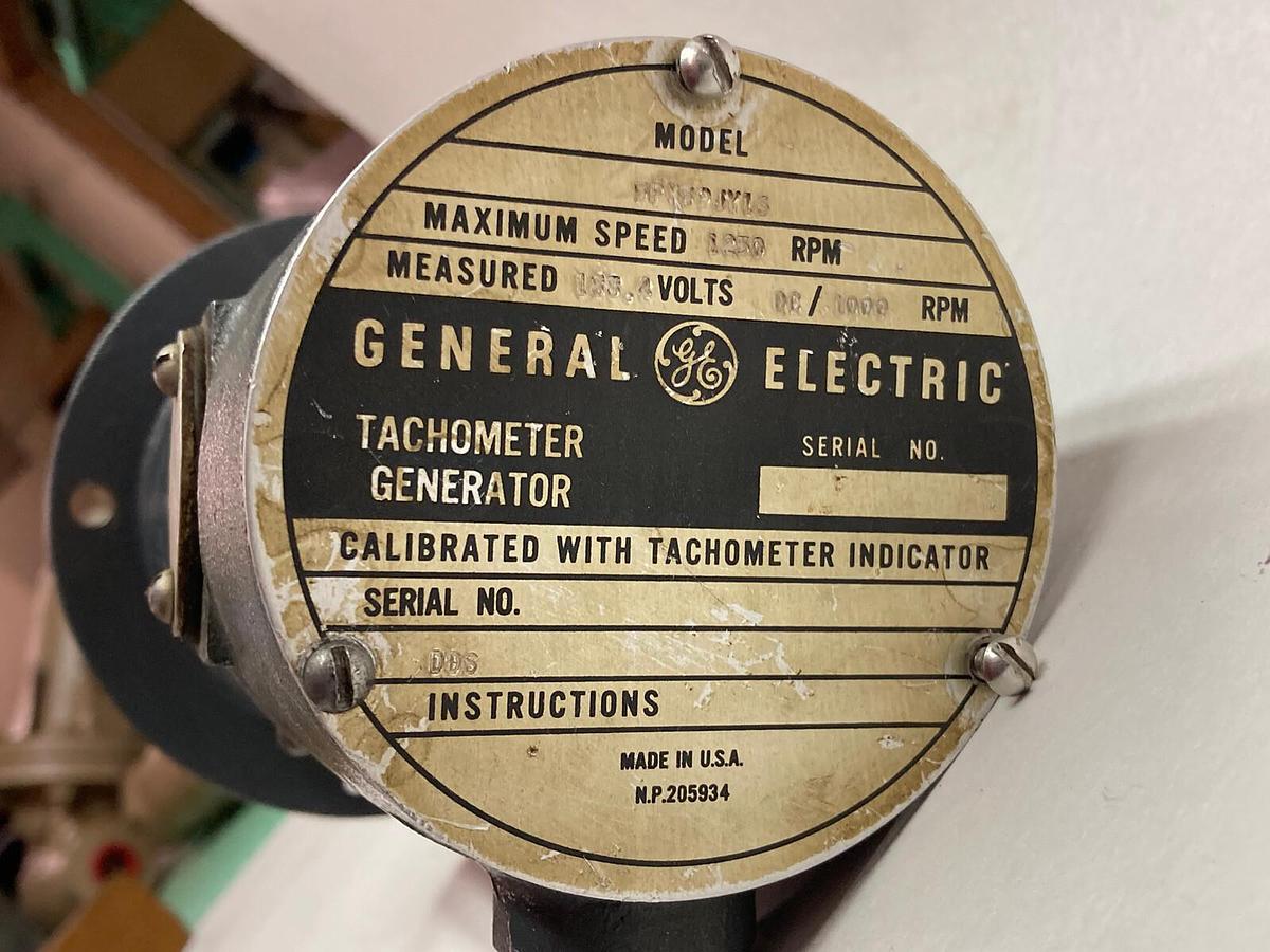 Used General Electric,5PY59JY16,Tachometer Generator 1000 RPM
