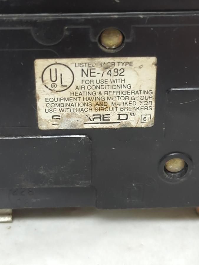 Used SQUARE D,NE-7482,CIRCUIT BREAKER 20 AMP 2-POLE PRE-OWNED
