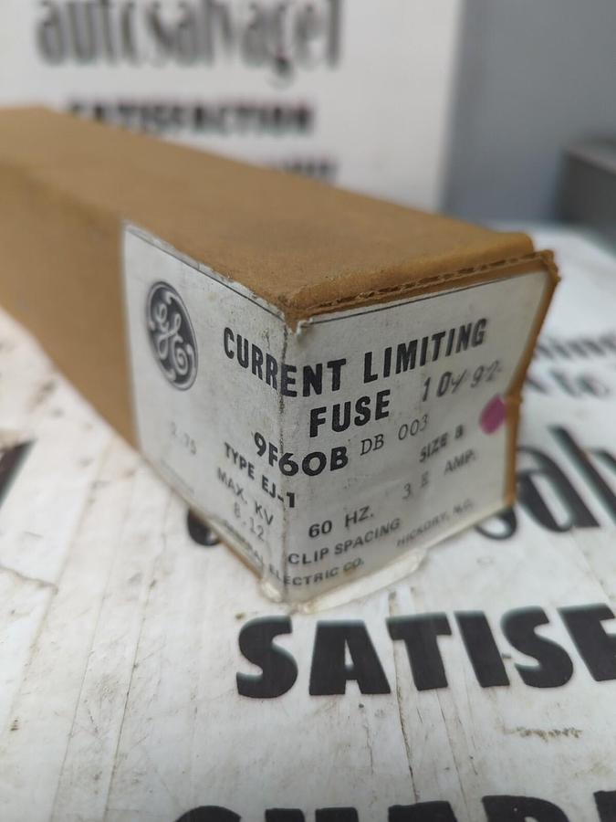 G.E.,9F60B,CURRENT LIMITING FUSE TYPE  EJ-1  SIZE  B 3E AMP NOS