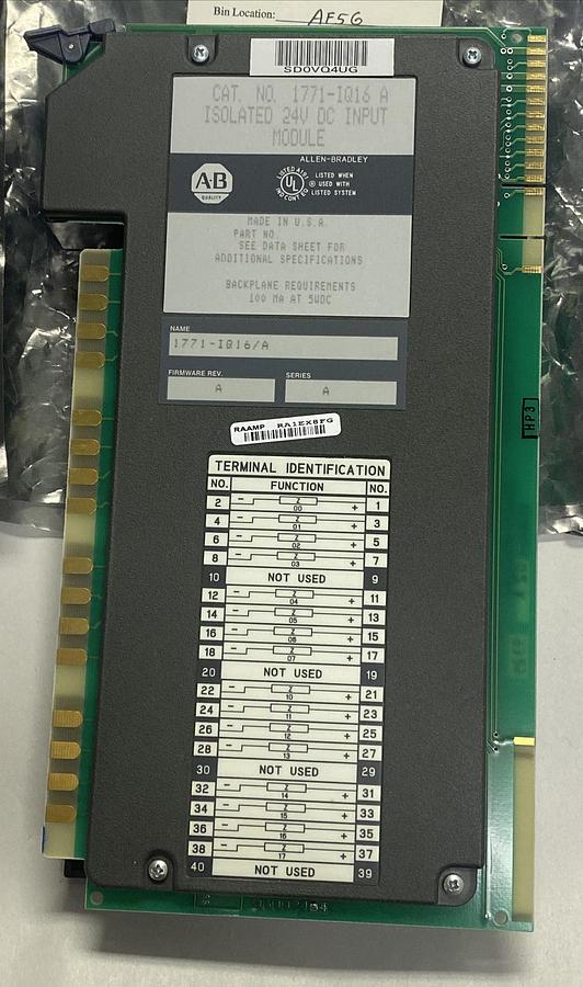 Used ALLEN BRADLEY,1771-IQ16,SER A ISOLATED INPUT MODULE REFURBISHED