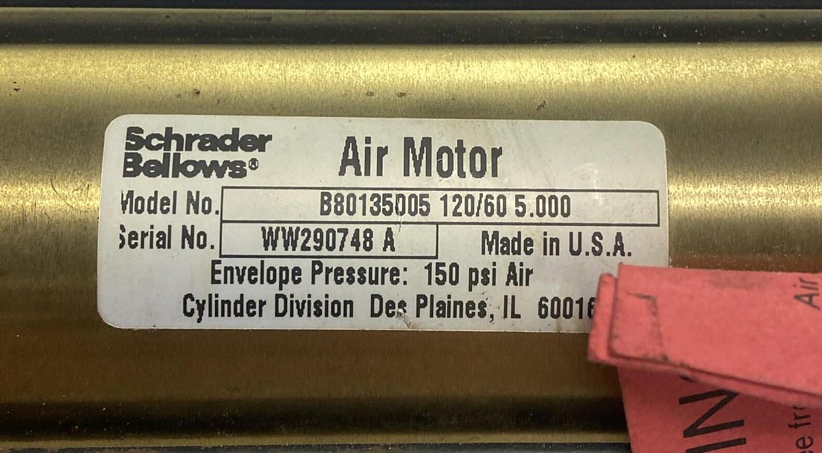 Parker,B80135005-01260x0500,Pneu Air Motor 2.50 Bore DB-AM x 5.00 Stroke