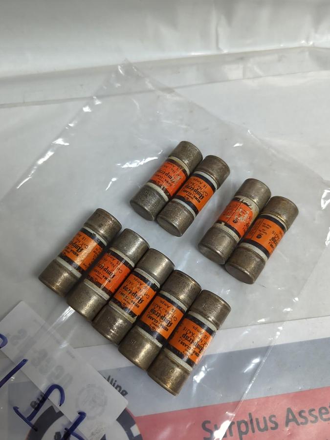 Used CHASE SHAWMUT,A4J15,AMP-TRAP 15 AMP FUSE LOT OF 9 PRE-OWNED