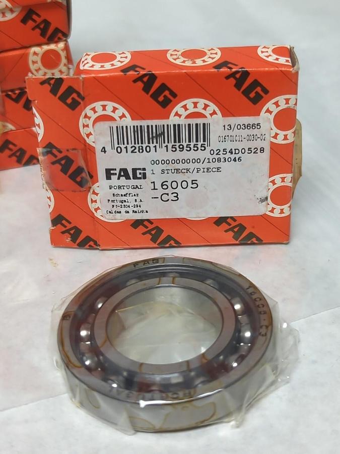 FAG,16005-C3,SINGLE ROW BALL BEARING LOT OF 7 NOS