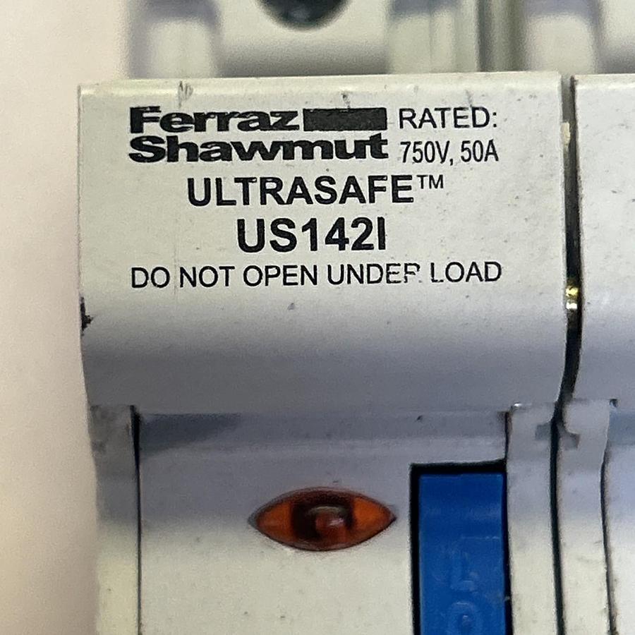 Used FERRAZ SHAWMUT,US142I,FERRAZ SHAWMUT 50A 750V 2P LOT OF 3